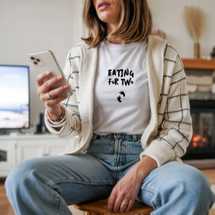 Humorvolles Schwangerschaftsfingerabdruck Schwarz T-Shirt