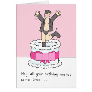 Humour de dessin animé gay masculin d'anniversaire