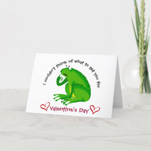 HUMOUR de jour de VAlentine, carte grenouille mign