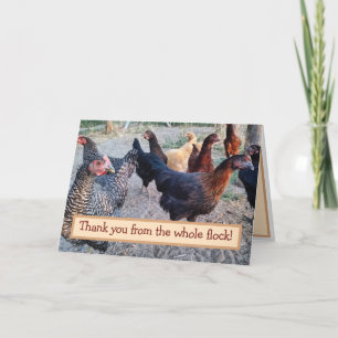 Humour de poulets drôle Barnyard Carte de remercie