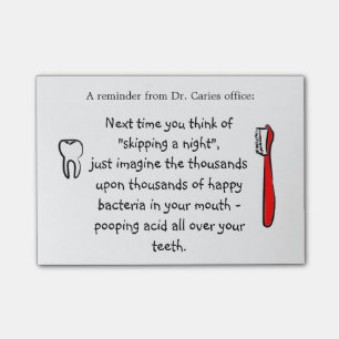 Humour dentaire de bureau - notes de post-it pour