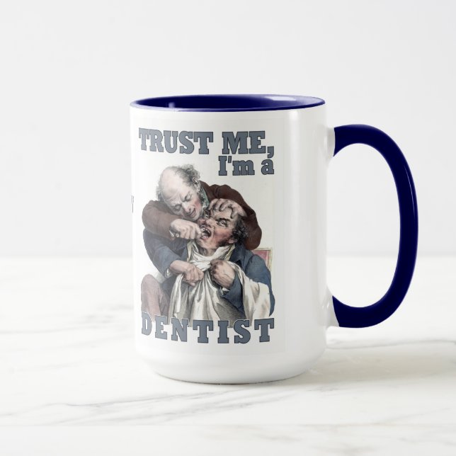 humour DENTISTE, tasse de monogramme personnalisée (Droite)