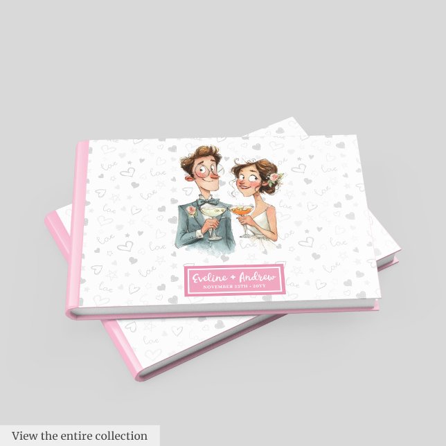 Humour Mariage Livre d'hôtes Quirky Watercolor Cou (Humor Wedding Guest Book Quirky Watercolor Couple)