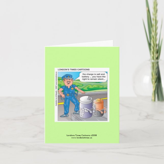 Humour policier et Cartes pour notes de batterie (Devant)