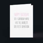 Humourous Birthday Oma aus Grandson Karte<br><div class="desc">Funny zitiert,  um selbst die härtesten Nüsse zu knacken; )</div>