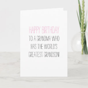 Humourous Birthday Oma aus Grandson Karte