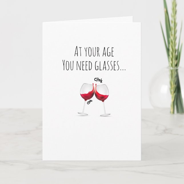 Humourous Birthday Wine Karte (Vorderseite)