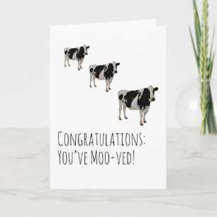 Humourous Cow Mow House Card Karte