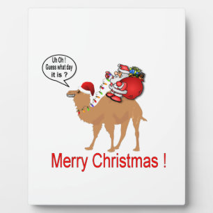 Hump Day Camel Weihnachten mit dem Weihnachtsmann Fotoplatte