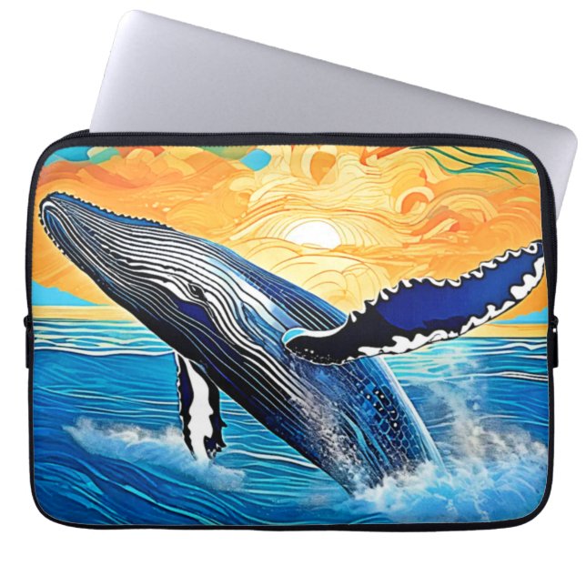 Humpback Sunset Leap Art Laptopschutzhülle (Vorderseite)