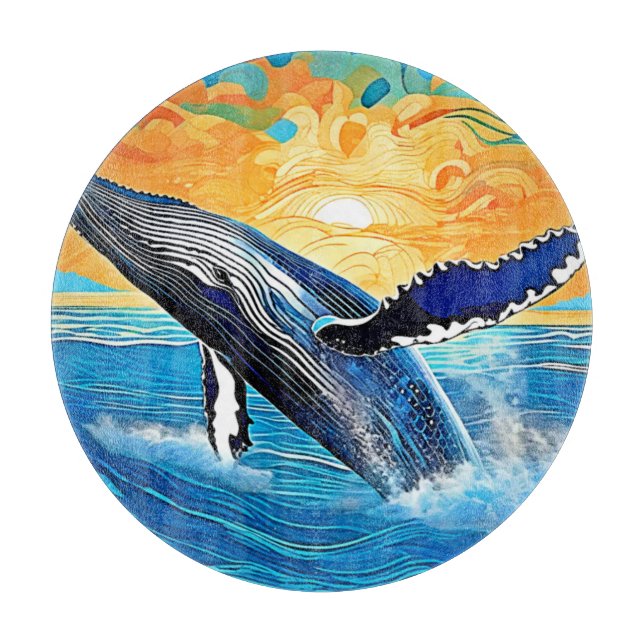 Humpback Sunset Leap Art Schneidebrett (Vorderseite)