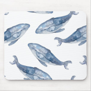 Humpback Wale in Wasserfarbe Mousepad