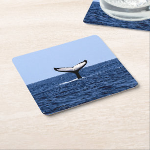 Humpback Whale im Ozean Rechteckiger Pappuntersetzer