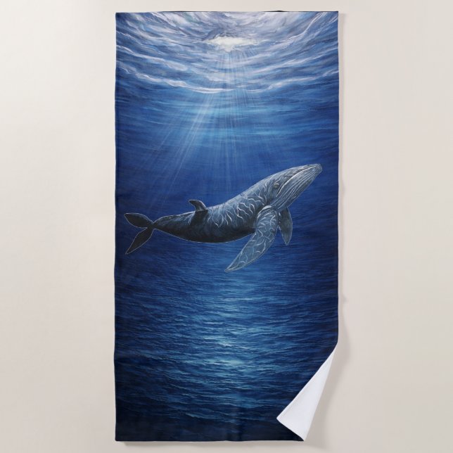 Humpback Whale Ocean Beach Towel Strandtuch (Vorderseite)
