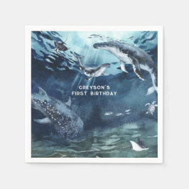 Humpback Whale | Ocean Birthday Party Napkins Serviette