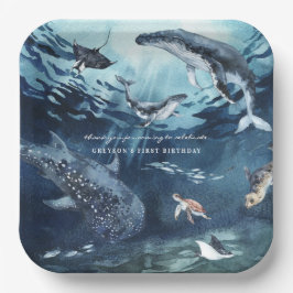 Humpback Whale | Ocean Birthday Party Pappteller