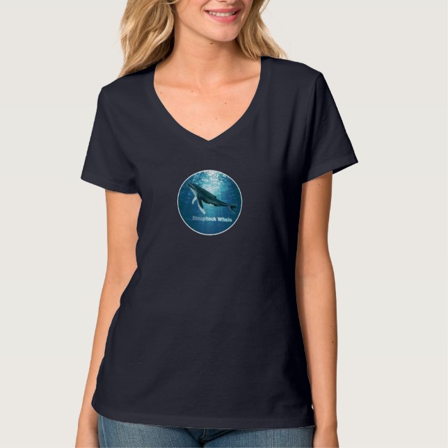 Humpback Whale V-Neck T - Shirt (Vorderseite)