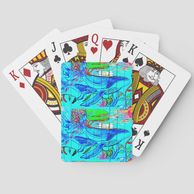 humpback whales playing cards spielkarten (Rückseite)