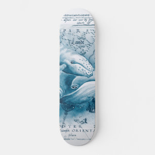 Humpbacks Blue Vintage Karte Skateboard