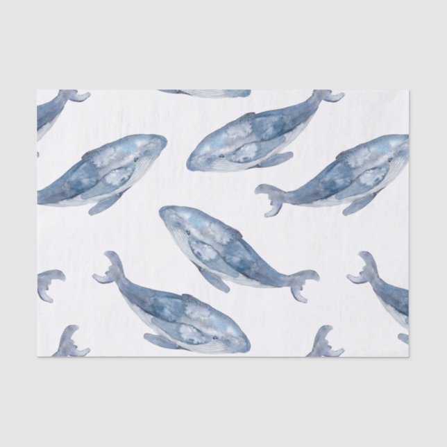 Humpbackwale in Aquarellen Seidenpapier (Vorderseite)