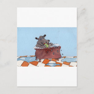 Humphrey Hippo's Bath von Sue Ellis.jpg Postkarte