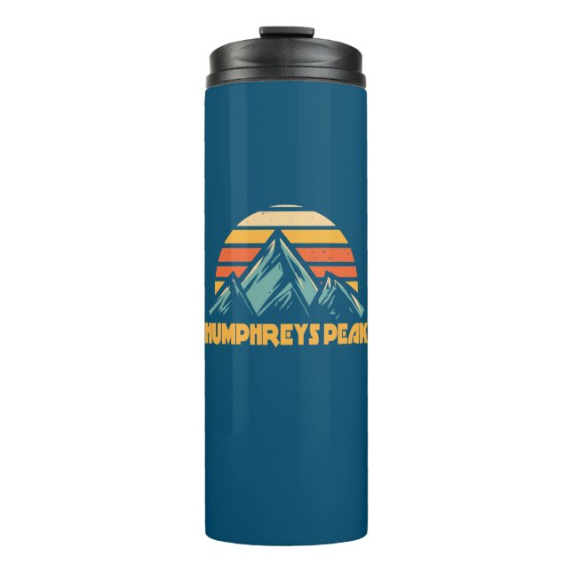 Humphreys Peak Arizona Retro Türkis Thermosbecher (Vorderseite)