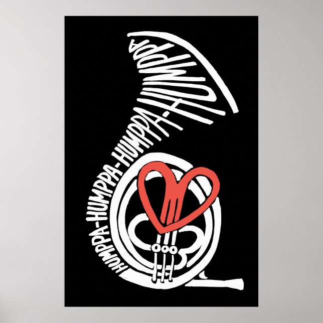 Humppa Liebe Red Dark Poster oder Print (Vorne)