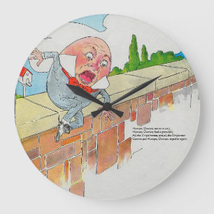 Humpty Dumpty auf Wall Mother Gänse Kinderzimmer R Große Wanduhr