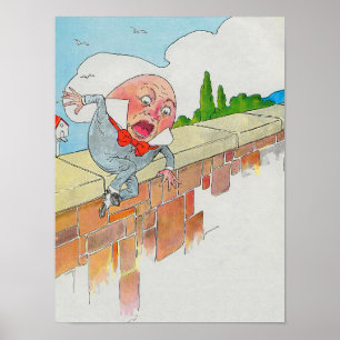 Humpty Dumpty auf Wall Mother Gänse Kinderzimmer R Poster