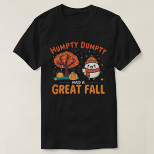 Humpty Dumpty Autumn Fun Cartoon Cosy Fall Design T-Shirt