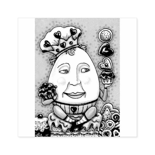 HUMPTY DUMPTY CUPCAKES & SÜSSIGKEITEN, EIN GUTES E GUMMISTEMPEL (Prägung)