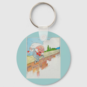 Humpty Dumpty gesessen auf einer Wand Schlüsselanhänger