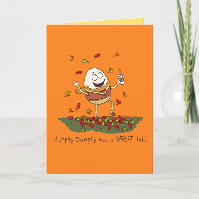 Humpty Dumpty hatte eine Great Fall Grußkarte Karte (Vorderseite)