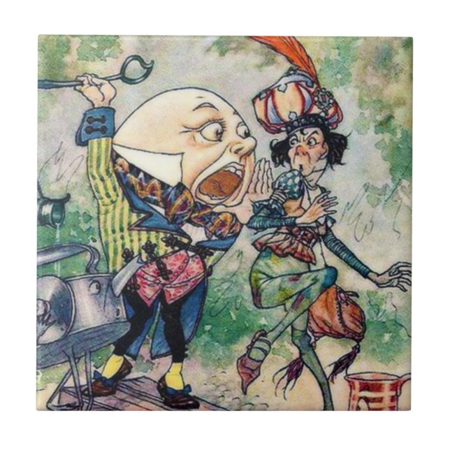 Humpty Dumpty in Wonderland Fliese (Vorderseite)