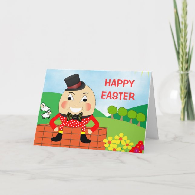 Humpty Dumpty jolie carte de Pâques pour enfants (Devant)