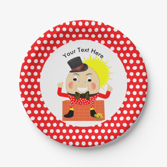 Humpty Dumpty Kinderzimmer Rhyme Niedlich Personal Pappteller (Vorderseite)