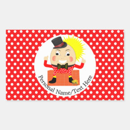 Humpty Dumpty Kinderzimmer Rhyme Niedlich Personal Rechteckiger Aufkleber