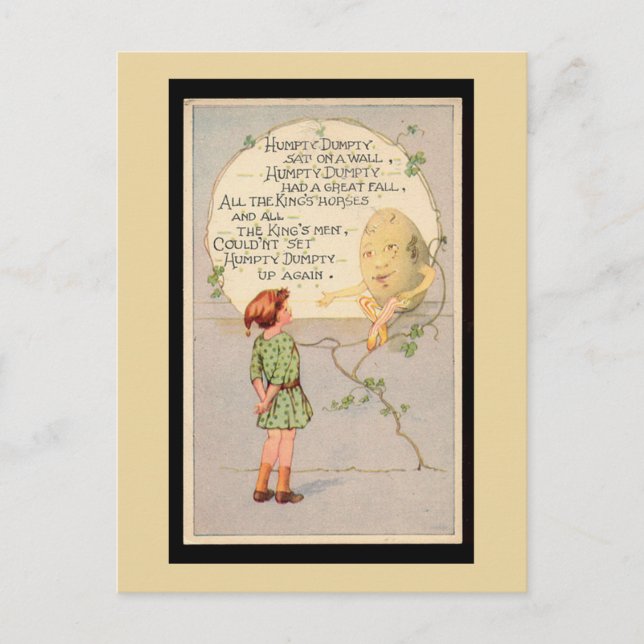Humpty Dumpty Kinderzimmer Rhyme Postkarte (Vorderseite)