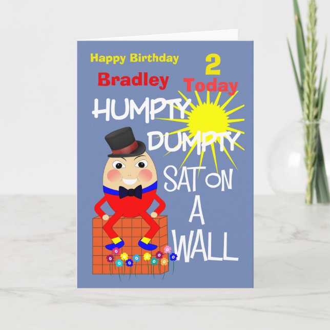 Humpty Dumpty Niedlich Personalisiert Kindergeburt Karte (Vorderseite)