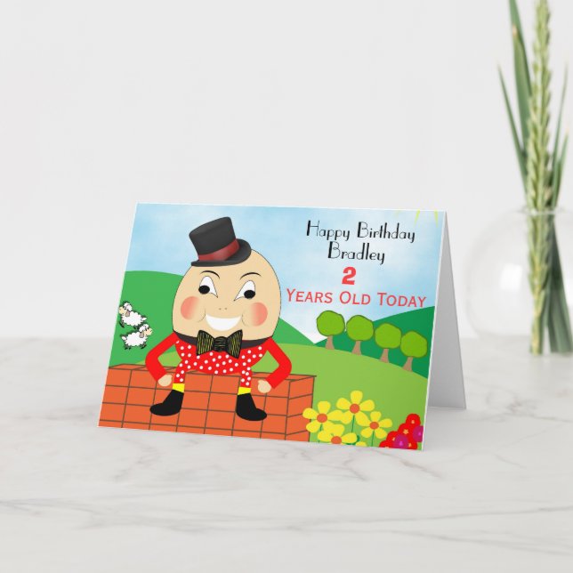 Humpty Dumpty niedliche Kindergeburtstag-Karte Karte (Vorderseite)