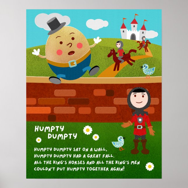 Humpty Dumpty Nursery Rhyme Classroom Poster (Vorne)