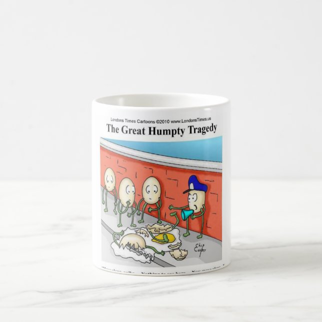 Humpty Dumpty Police Investigation Funny Gifts Kaffeetasse (Mittel)