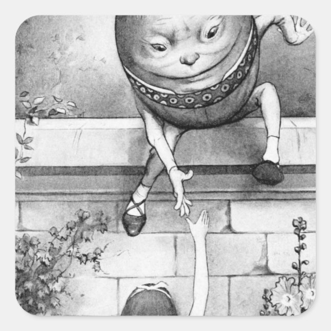 Humpty Dumpty Quadratischer Aufkleber (Vorderseite)