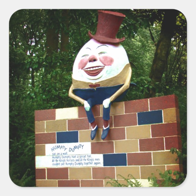 Humpty Dumpty Quadratischer Aufkleber (Vorderseite)