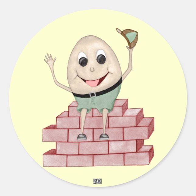 Humpty Dumpty Runder Aufkleber (Vorderseite)