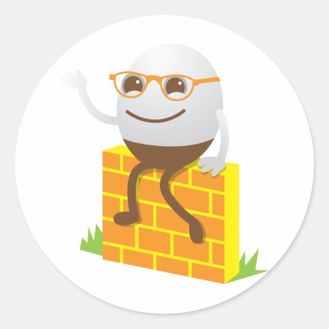 Humpty Dumpty Runder Aufkleber (Vorderseite)