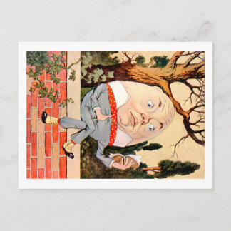 Humpty Dumpty saß auf einer Mauer in Wonderland Postkarte