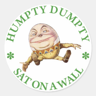 Humpty Dumpty Sat auf einer Mauer Runder Aufkleber