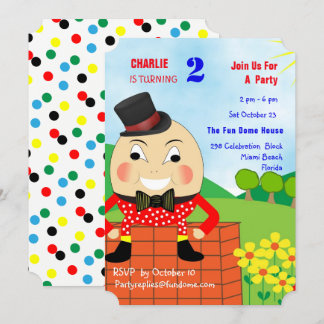 Humpty Dumpty Themed Kindergeburtstag Party Editab Einladung