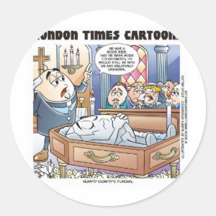 Humpty Dumptys Beerdigung Lustige Cartoon Geschenk Runder Aufkleber